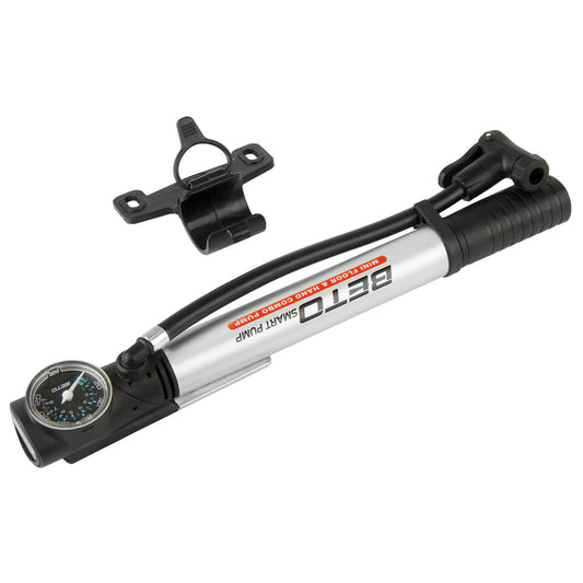 Beto mini pomp met manometer alu. zilver/zwart
