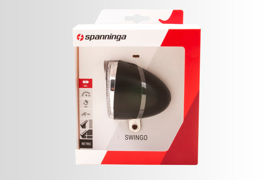Spanninga Swingo XB koplamp zwart incl. 3 x AAA batterij