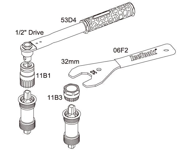 IceToolz 11B3 trapassleutel 20T. zwart