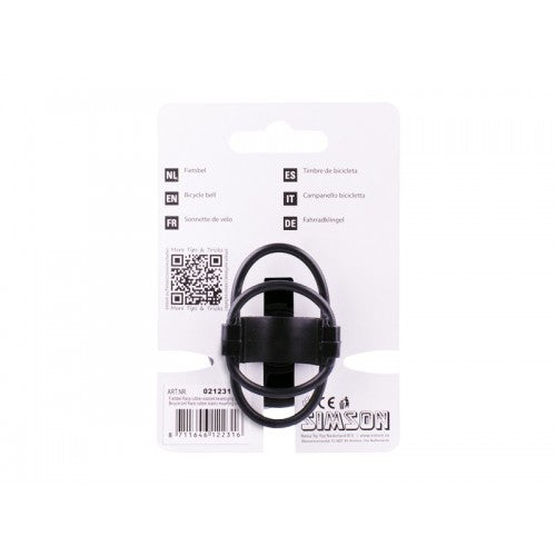 Simson 021231 fietsbel race zwart rubber elastiek bevestiging