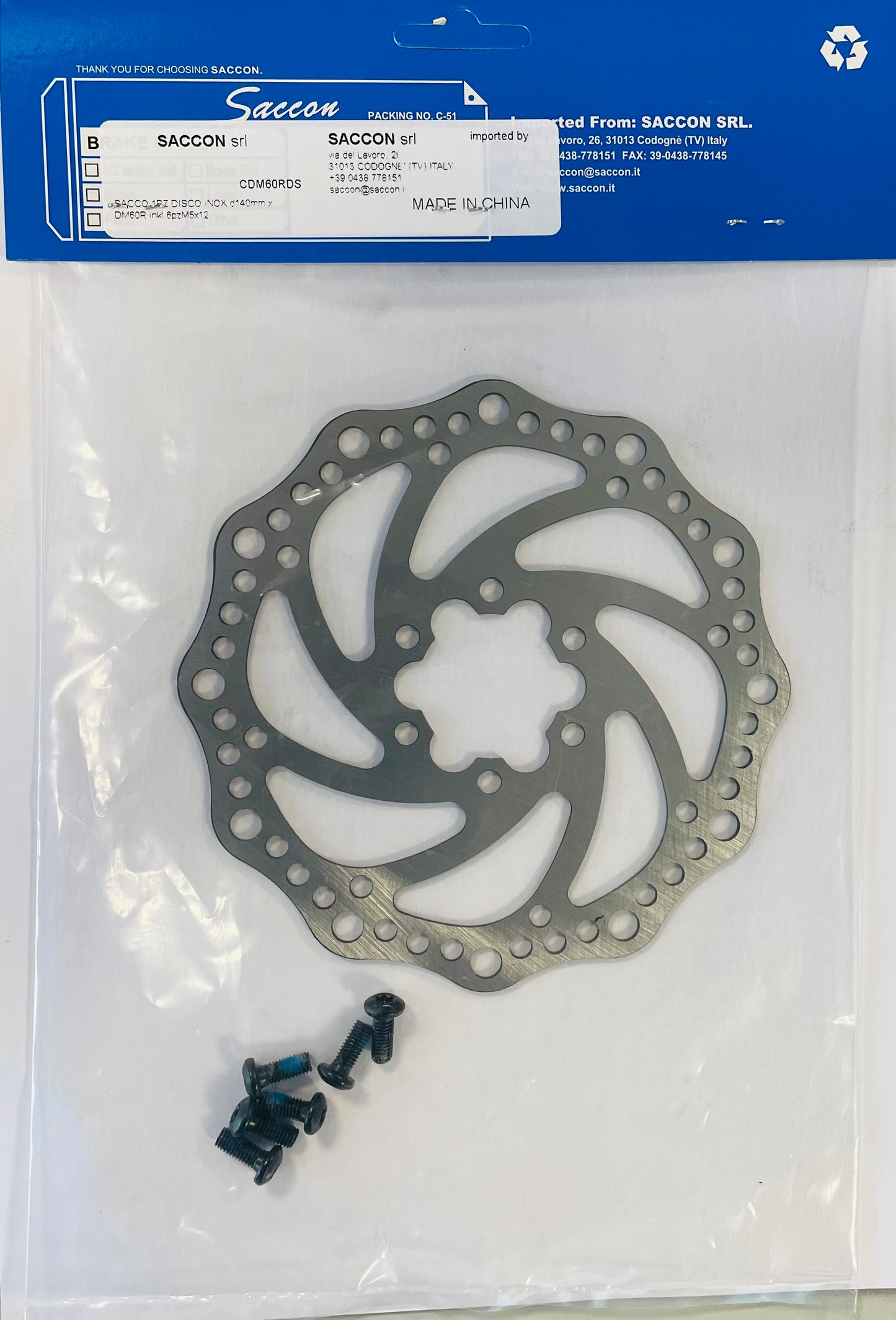 Saccon CDM60RDS rotor 140 mm