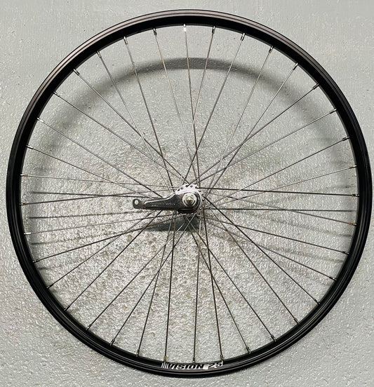 Achterwiel 28" - 622x25C Cargo zwart Vision 25 RVS zwart spaken Shimano remnaaf