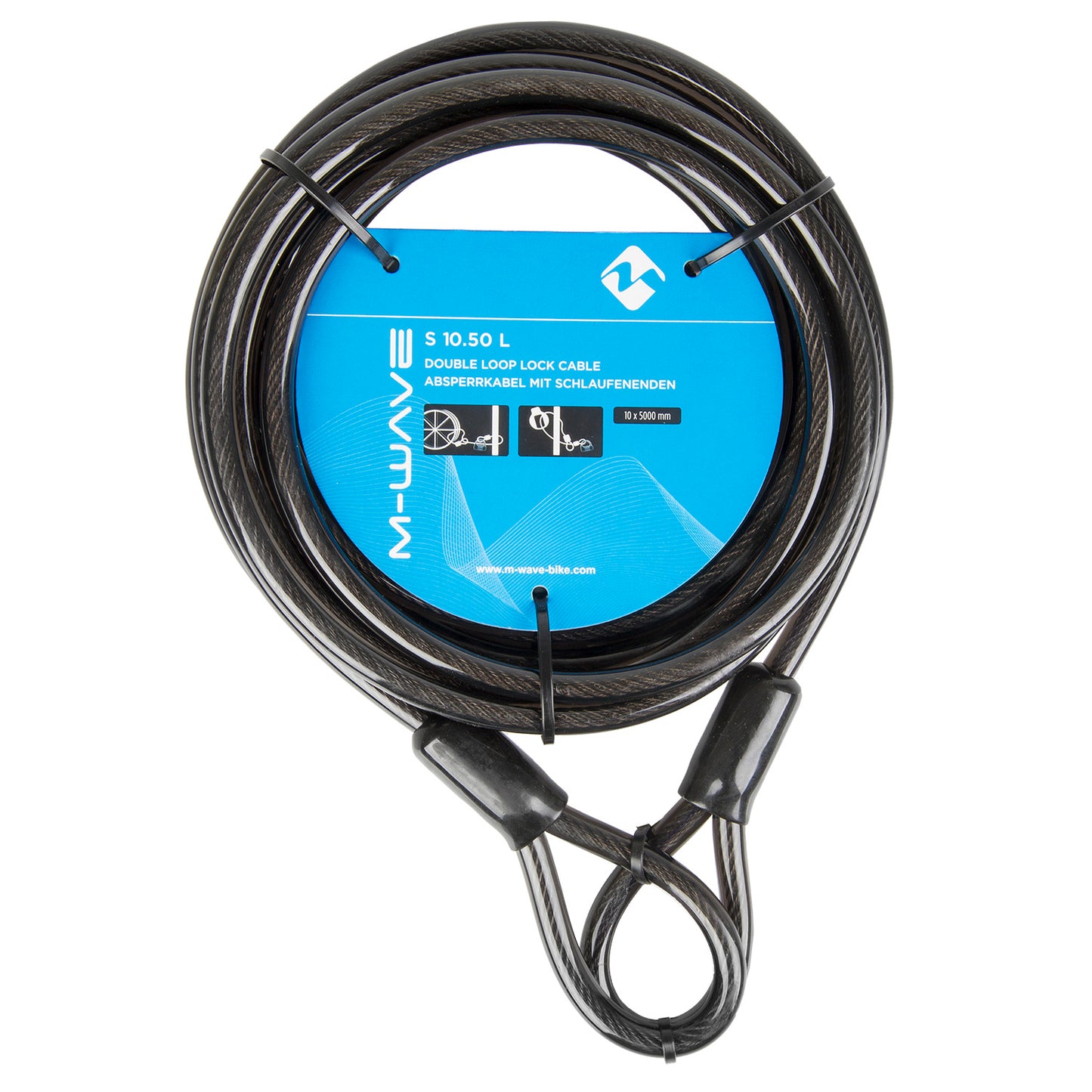 M-Wave kabel met 2 ogen 5 m. x 10 mm. smoke