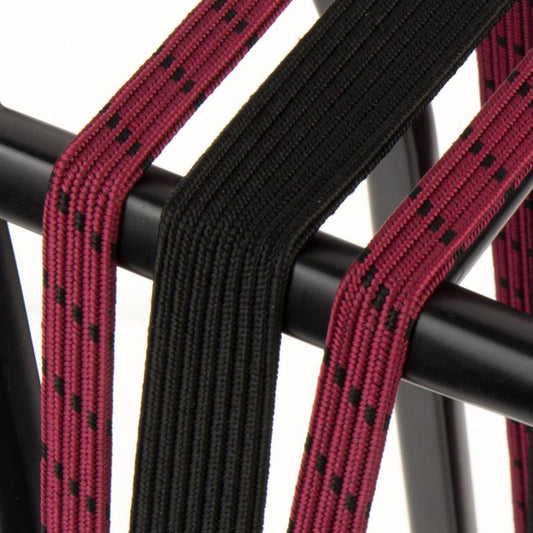 Widek Eye binder 1x24 mm. zwart, 2x12 mm. bordeaux met zwarte stalen platen op kaart (54 cm.)