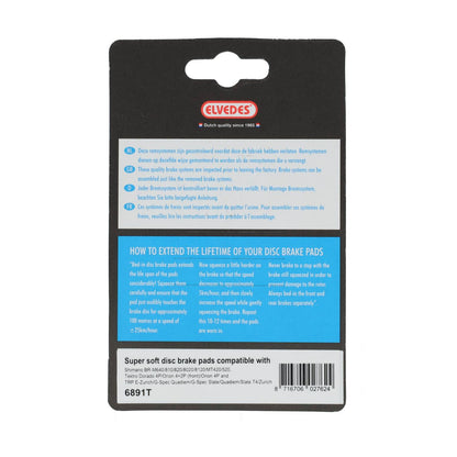 Elvedes 6891T disc brake pad soft compatible Shimano