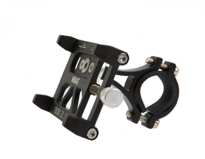 Mirage telefoonhouder G20 alu. T6 CNC met bracket ø22~25 mm. 50~100 mm. mat zwart
