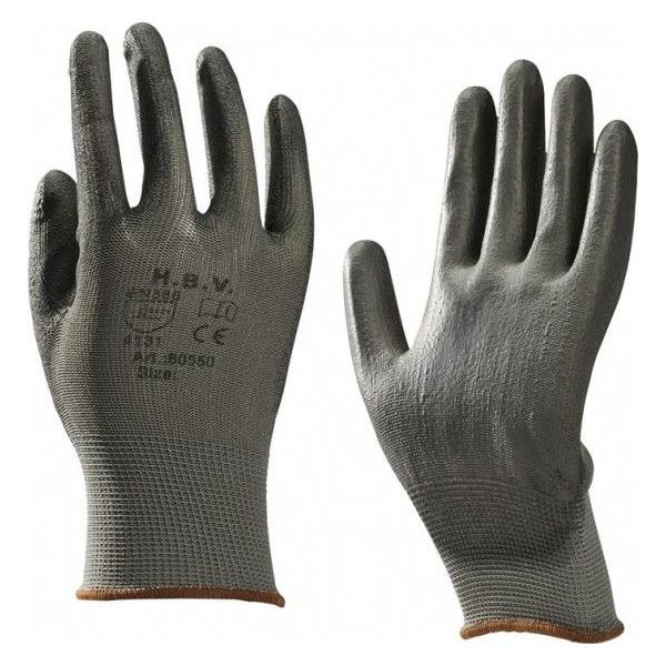 Nylon handschoen polyester PU gecoat zwart S