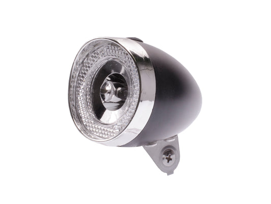 Simson 022022 batterij voorvork koplamp "Classic Mini" zwart 4 LUX on/off