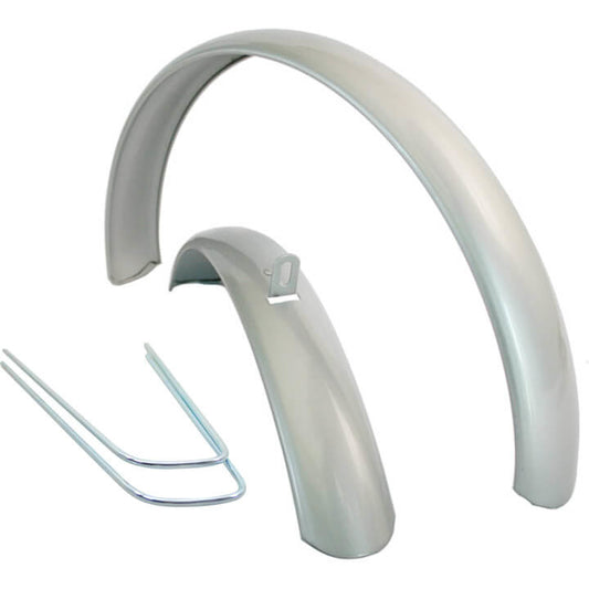 Spatbord set ATB met stangen cpl. zilver 24"