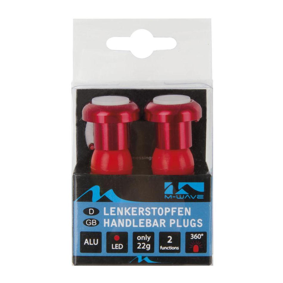 M-Wave Led stuurdoppenset rood