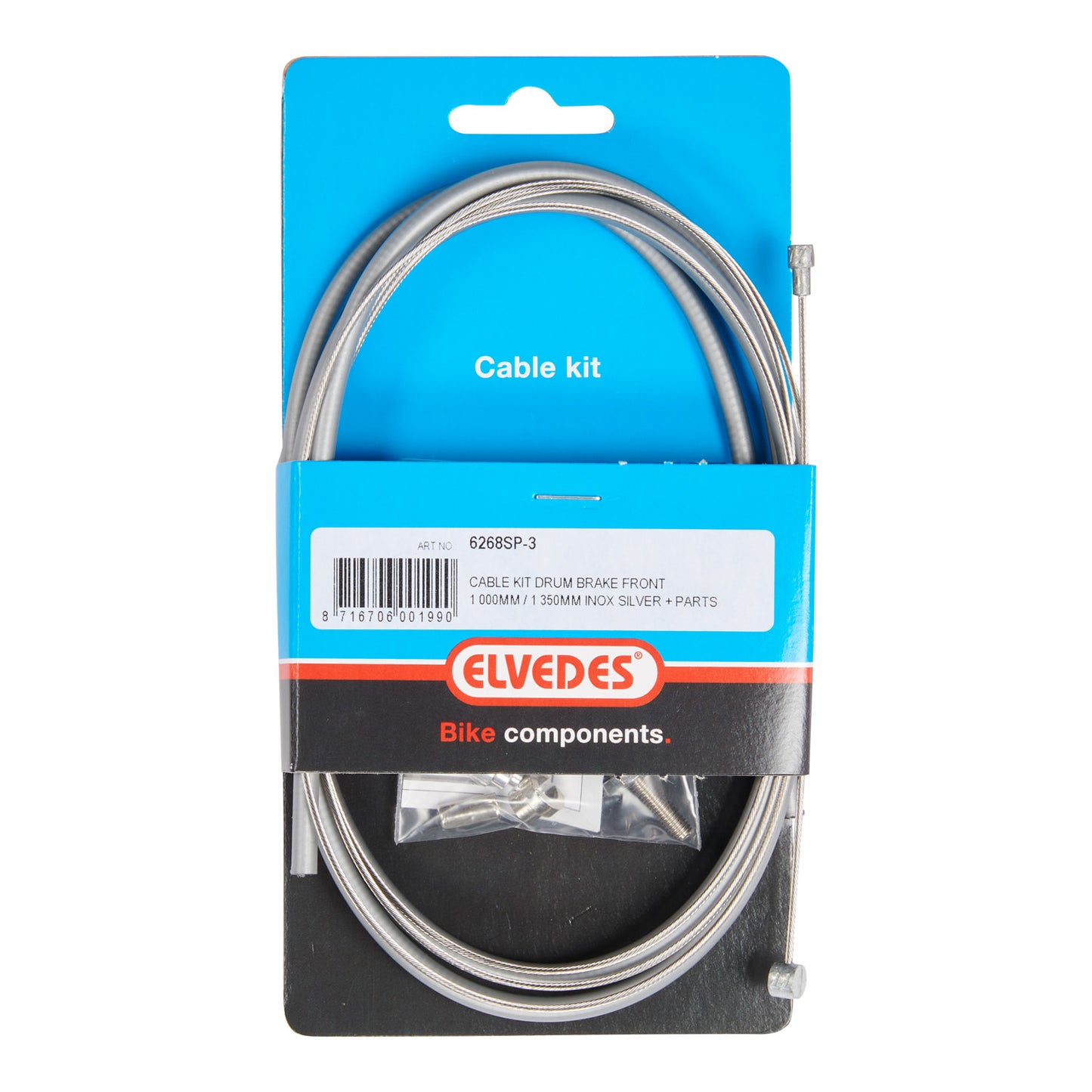 Elvedes 6268SP-3 RVS kabel TV universeel met draadeind + inbus zilver