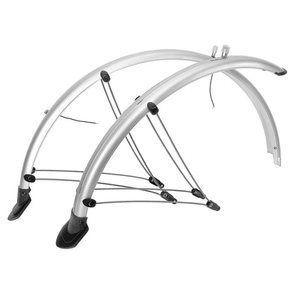 MS spatbord set 26" kunststof 60 mm. zilver