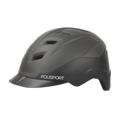 Polisport helm E'City mat zwart/donkergrijs L (58-61 cm.) *