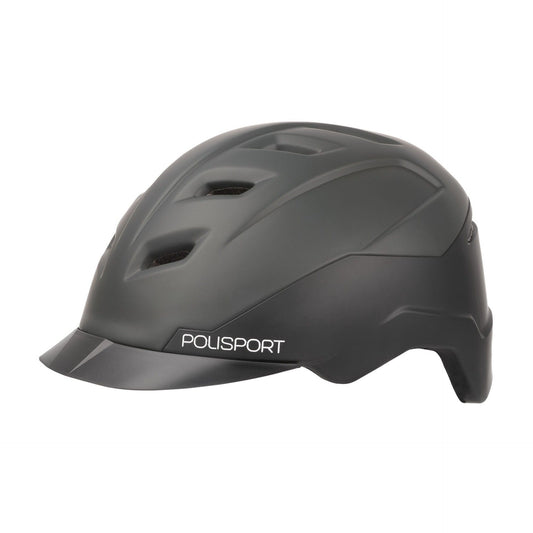 Polisport helm E'City mat zwart/donkergrijs L (58-61 cm.) *