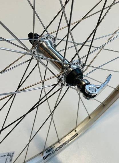 Voorwiel 28"- 622X19 Skorpion alu. zilver FM21 QR sp. 14 RVS