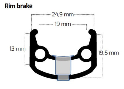 Velg 28' - 14 Sputnik 28'-622 zwart CNC DB