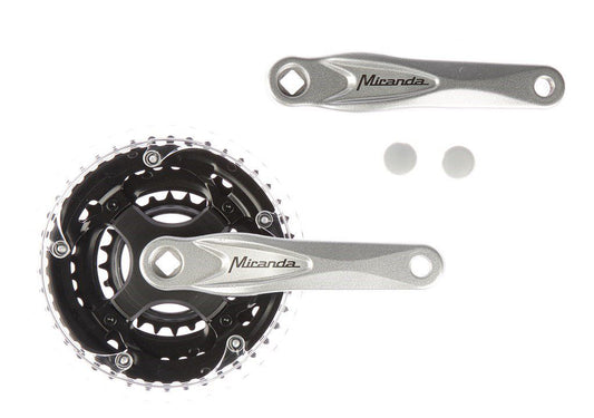 Miranda crankstel triple 42/34/24T. 5 mm. Alfa 3 alu. zilver