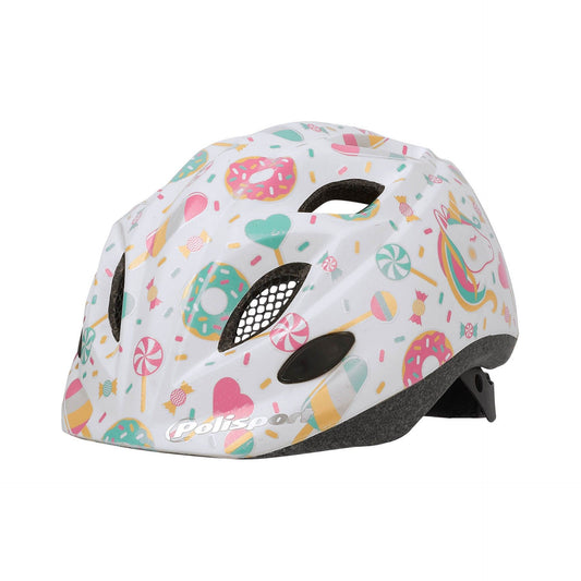 Polisport helm kids Lolipops wit/roze/groen XS (48-52 cm.)