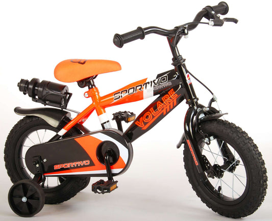 Volare kinderfiets 12" Sportivo neon oranje/zwart (95%)