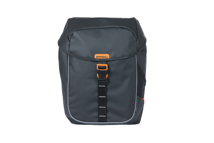 Basil 18086 Miles Tarpaulin dubbele fietstas 34L. zwart oranje