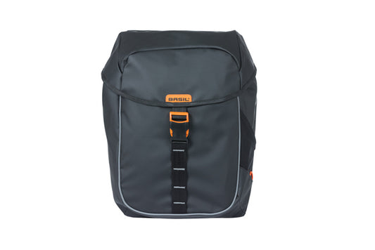 Basil 18086 Miles Tarpaulin dubbele fietstas 34L. zwart oranje