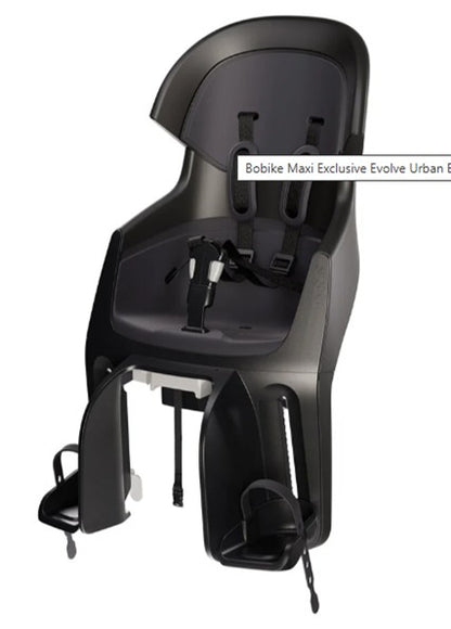 Bobike Exclusive Evolve maxi - achterzitje - dragerbev. Urban Black
