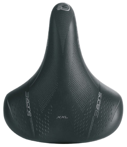 Selle Bassano zadel Volare Big City 3 Zone Comfort + elastomeer zwart (grote kaart)