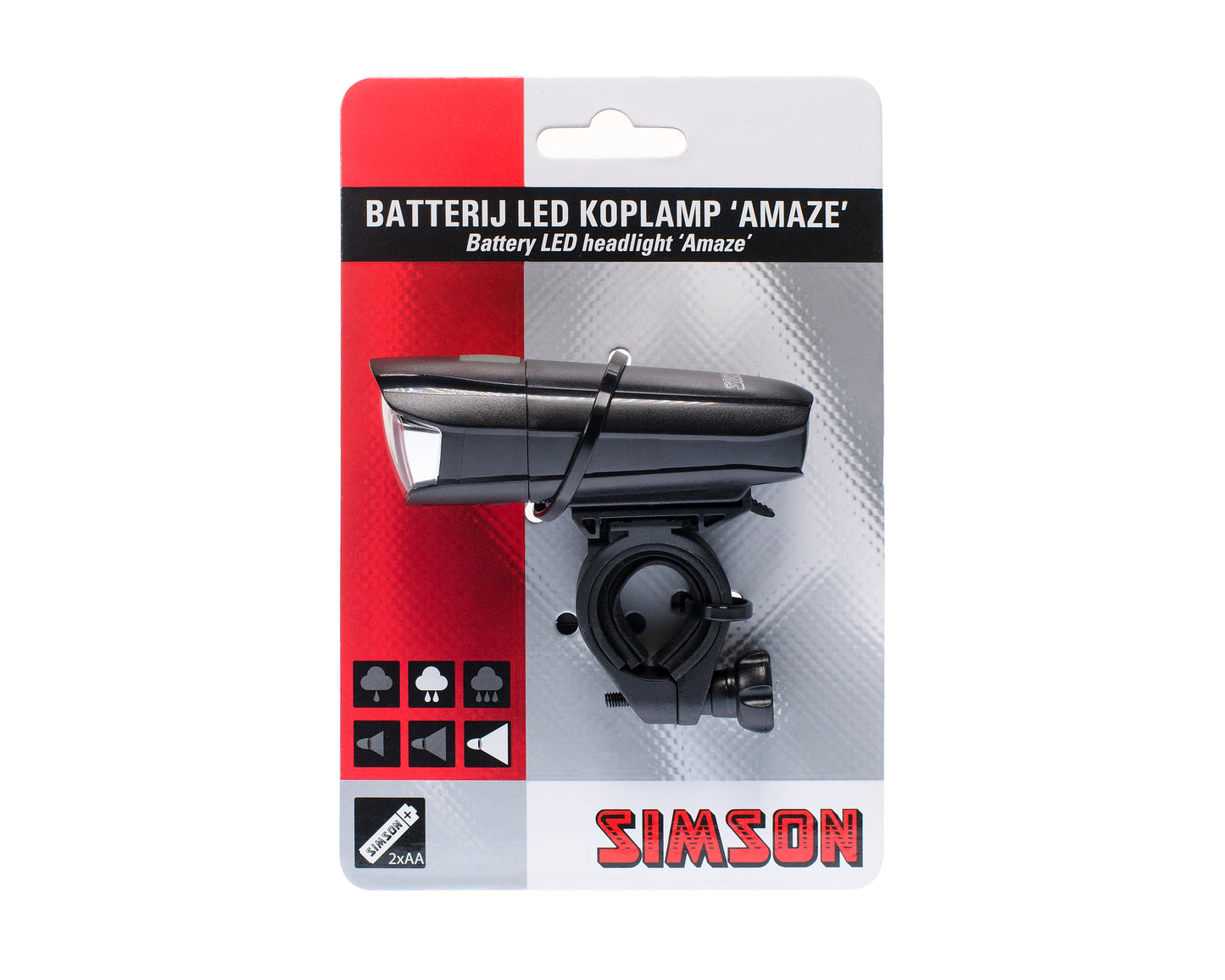 Simson 022005 batterij koplamp "Amaze" 1 LED 25 LUX