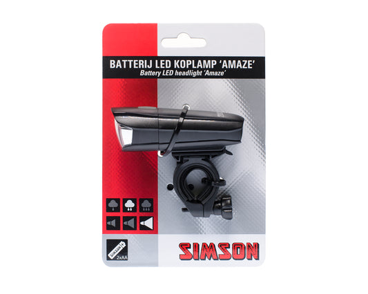 Simson 022005 batterij koplamp "Amaze" 1 LED 25 LUX