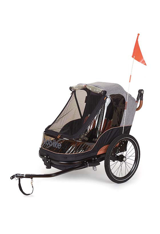 Bobike trailer 2-in-1 fiets & stroller grey