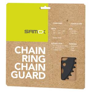 SAMOX E-Bike kettingblad 44T BCD 104 mm. 1/2x3/32" en 11/128 " staal zwart