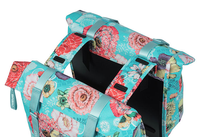 Basil 18156 Bloom Field dubbele fietstas 28-35L sky blue