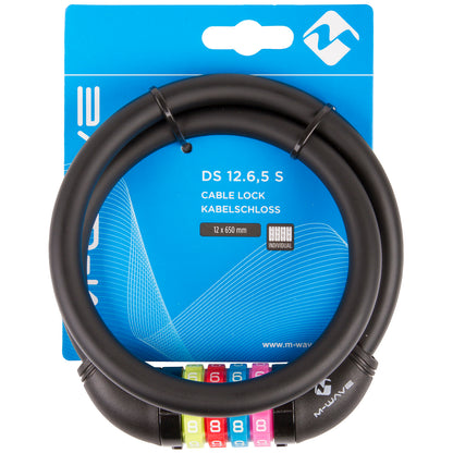 M-Wave kabelslot 12 mm. 65 cm zwart met code