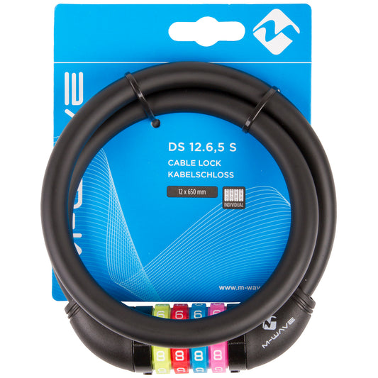 M-Wave kabelslot 12 mm. 65 cm zwart met code