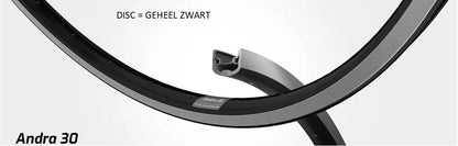 Velg 28' - 14 ANDRA30 28'-622 aluminium zwart disc