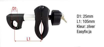 Pro User Framehouder Easy fix afsluitbaar aluminium kort 25mm
