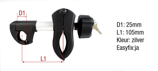 Pro User Framehouder Easy fix afsluitbaar aluminium kort 25mm