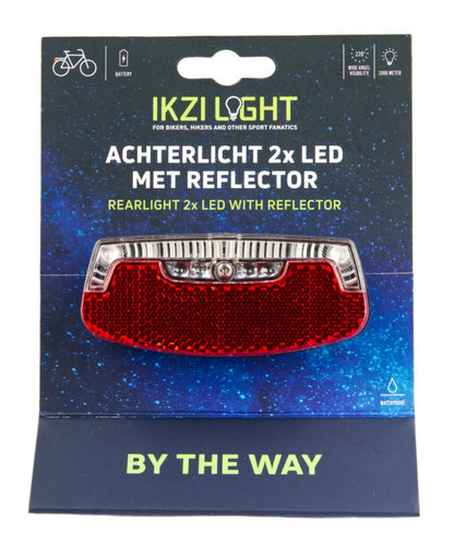 IkziLight achterlicht drager By The Way 2x led met batterij