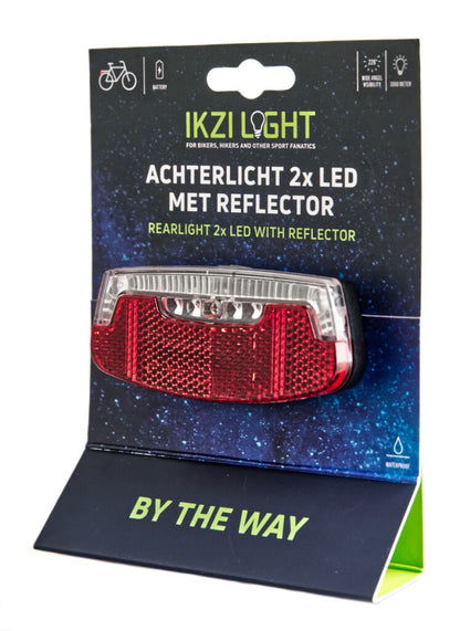 IkziLight achterlicht drager By The Way 2x led met batterij