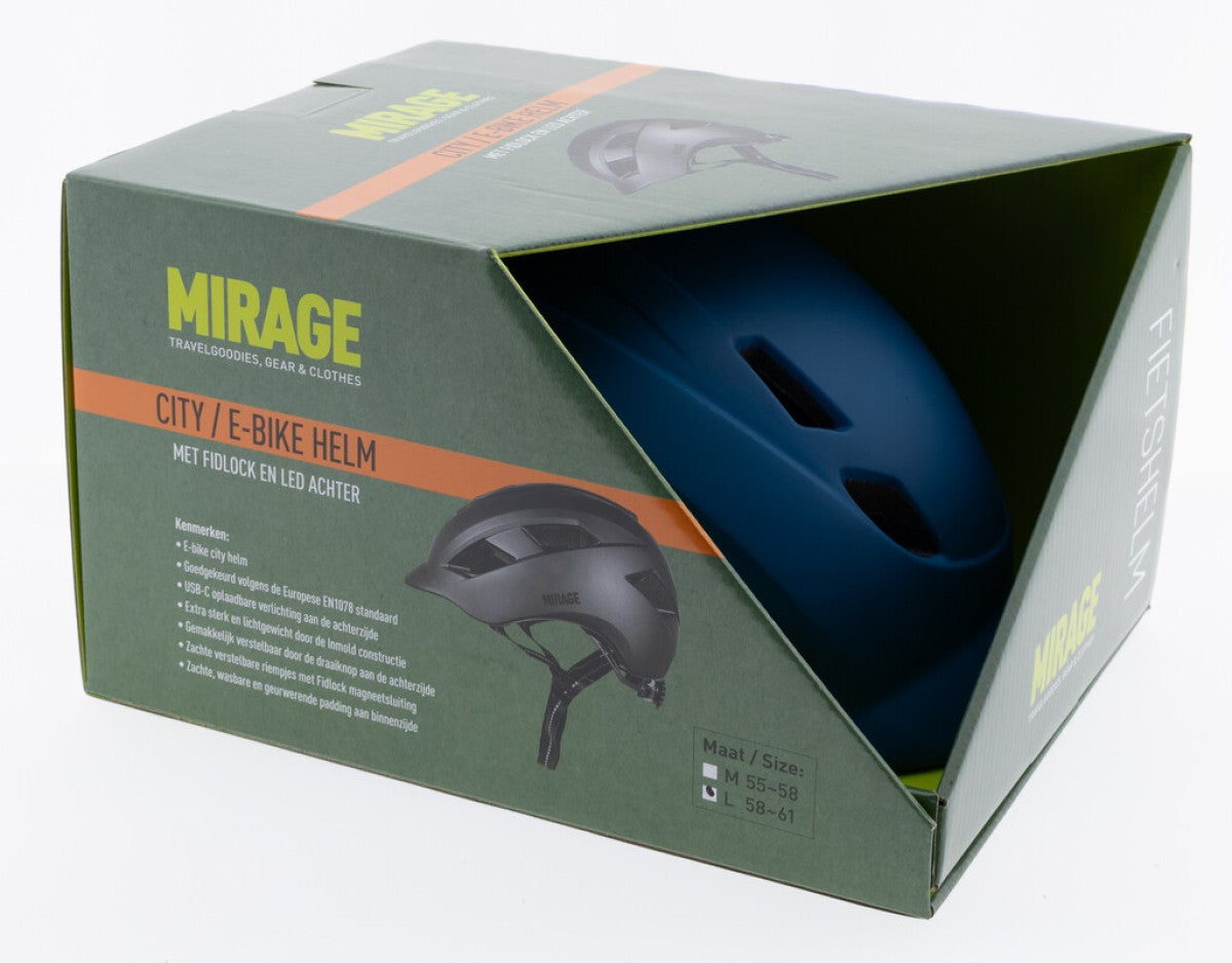 Mirage City/E-bike helm 55-58 cm mat blauw