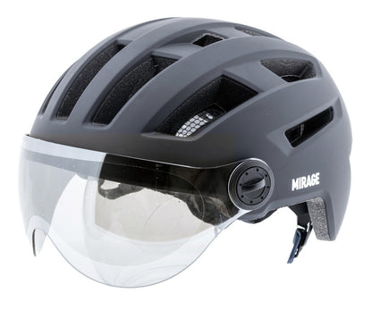 Mirage E-bike helm 58-61cm, NTA m/vizier/fidlock,LED,mat zw