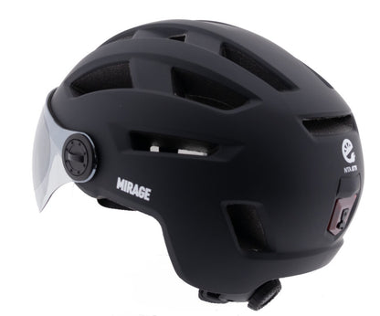 Mirage E-bike helm 58-61cm, NTA m/vizier/fidlock,LED,mat zw
