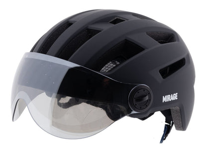 Mirage E-bike helm 58-61cm, NTA m/vizier/fidlock,LED,mat zw