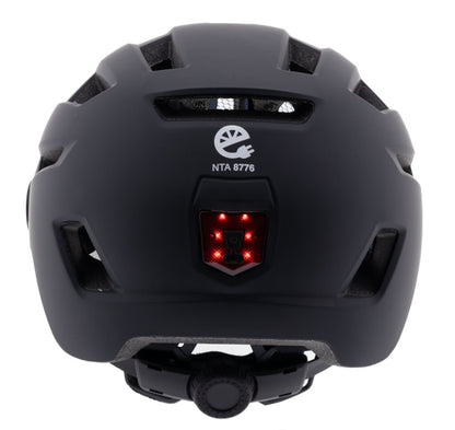 Mirage E-bike helm 58-61cm, NTA m/vizier/fidlock,LED,mat zw