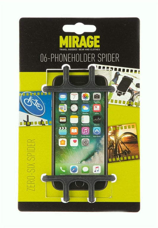 Mirage telefoonhouder Zero-Six Spider all silicone met bracket zwart