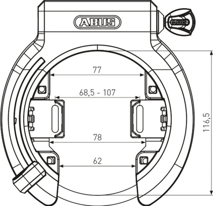 ABUS ringslot 6950ML R BK OE XpPlus / ketting 9809K/140 BK gl. Steel-O-Chain ART2-One Key Option