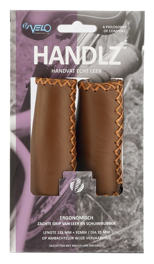Velo handvatten leer 92/135 donker bruin