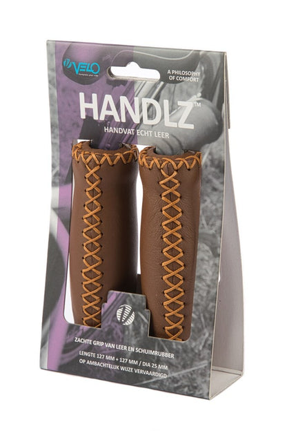 Velo handvatten VLG-617A leer 127/127 mm bruin