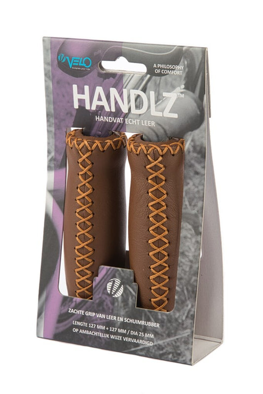 Velo handvatten VLG-617A leer 127/127 mm bruin